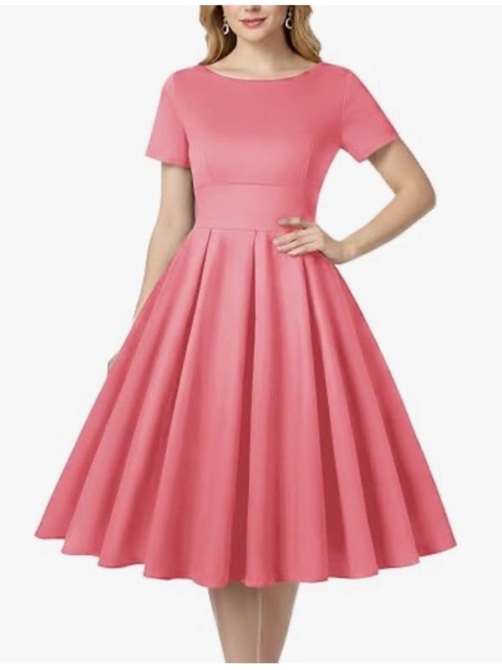 Mint Limit 1950’s Red Swing Fit-and-Flare Midi Dress